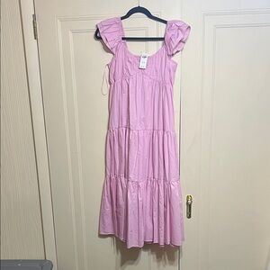 Abercrombie & Fitch Light Pink Tiered Dress